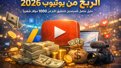 الربح من يوتيوب 2026 دليل شامل للمبتدئين لتحقيق أكثر من 1000$ شهريًا